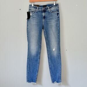 Silver Jeans Size 29 Skinny Leg High Rise High Note Distressed Western Boho NEW
